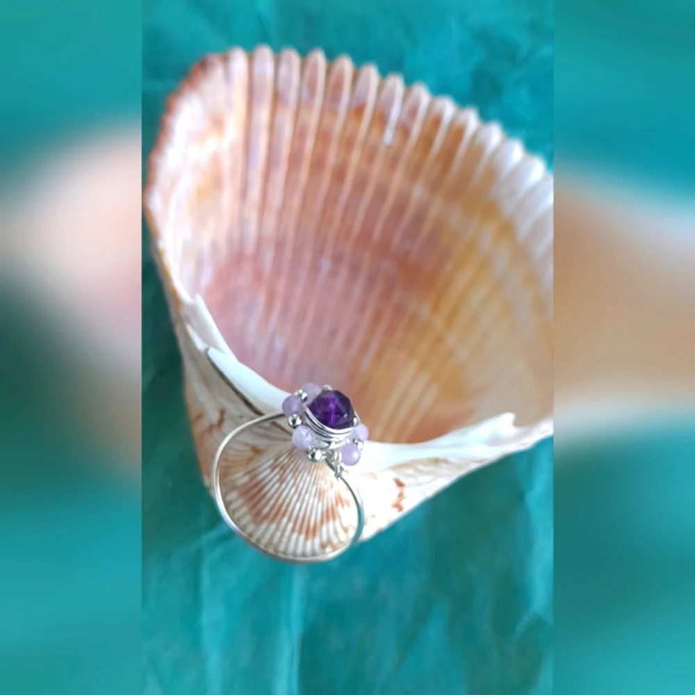 Amethyst Ring Sterling Silver - Picture 9 of 14